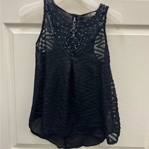 Chloe K Black Beaded Sleeveless Camisole